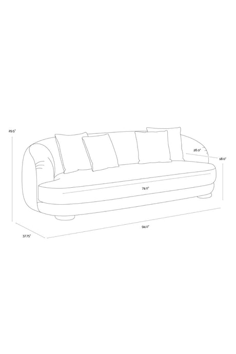 Modern European furniture - Minimalist Rounded-Back Sofa - www.oroa.com