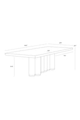 Modern European furniture - Rectangular Oak Wood Dining Table - www.oroa.com