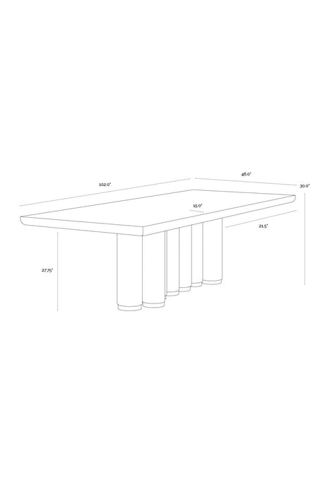 Modern European furniture - Rectangular Oak Wood Dining Table - www.oroa.com