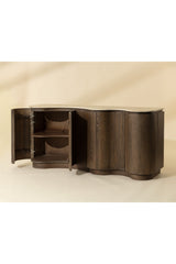 Modern European furniture - Solid Oak Sideboard with Travertine Top - www.oroa.com
