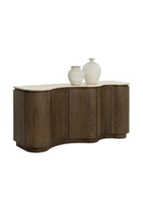 Modern European furniture - Solid Oak Sideboard with Travertine Top - www.oroa.com