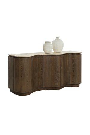 Solid Oak Sideboard with Travertine Top | Splendido Fable | Oroa.com