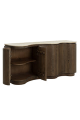 Modern European furniture - Solid Oak Sideboard with Travertine Top - www.oroa.com