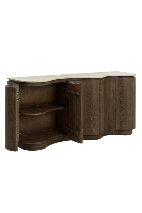 Modern European furniture - Solid Oak Sideboard with Travertine Top - www.oroa.com