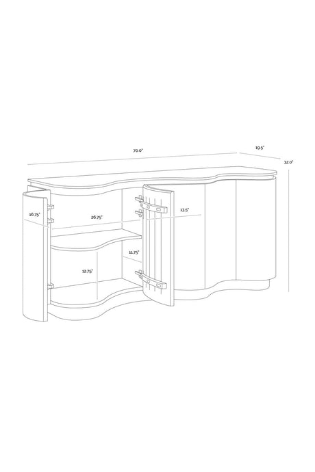 Modern European furniture - Solid Oak Sideboard with Travertine Top - www.oroa.com