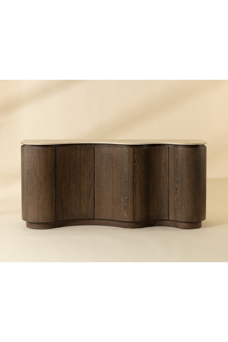 Modern European furniture - Solid Oak Sideboard with Travertine Top - www.oroa.com