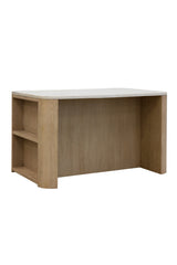 Modern European furniture - Contemporary Marble Kitchen Island w/ Open Shelving - www.oroa.com