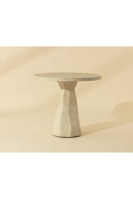 Modern European furniture - Natural Indoor/Outdoor Travertine Look Bistro Table - www.oroa.com