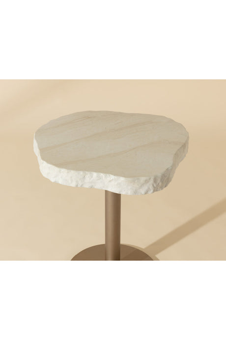 Modern European furniture - Travertine Look Indoor/Outdoor Bistro Table - www.oroa.com