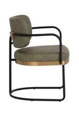 Modern European furniture - Cantilevered Leather Look Dining Chair - www.oroa.com