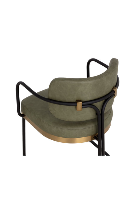 Modern European furniture - Cantilevered Leather Look Dining Chair - www.oroa.com