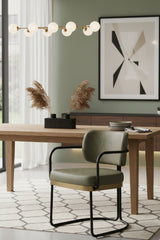 Modern European furniture - Cantilevered Leather Look Dining Chair - www.oroa.com
