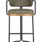Modern European furniture - Iron Framed Leather-Look Bar Stool - www.oroa.com