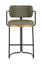 Modern European furniture - Iron Framed Leather-Look Bar Stool - www.oroa.com