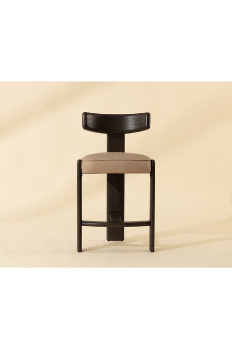 Modern European furniture - Oak T-Shaped Back Counter Stool - www.oroa.com