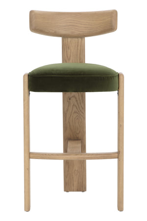 Oak Framed Green Bar Stool | Splendido Horton | Oroa.com