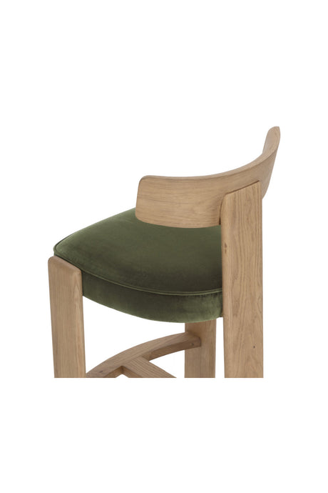 Modern European furniture - Oak Framed Green Bar Stool - www.oroa.com
