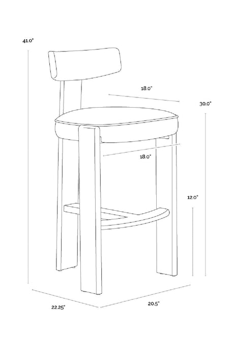 Modern European furniture - Oak Framed Green Bar Stool - www.oroa.com