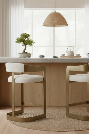 Modern European furniture - Antique Brass Framed Counter Stool - www.oroa.com