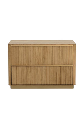 Rectangular Rustic Oak & Gold Nightstand by Splendido Kalla