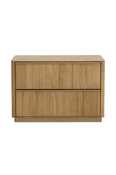 Rectangular Rustic Oak & Gold Nightstand | Splendido Kalla | Oroa.com