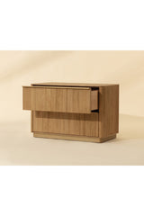 Modern European furniture - Rectangular Rustic Oak & Gold Nightstand - www.oroa.com