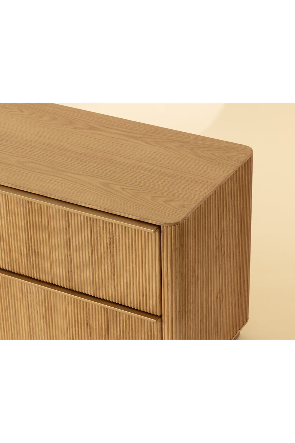 Rectangular Rustic Oak & Gold Nightstand | Splendido Kalla | Oroa.com