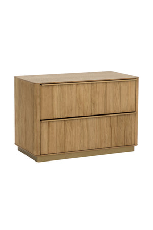 Rectangular Rustic Oak & Gold Nightstand | Splendido Kalla | Oroa.com