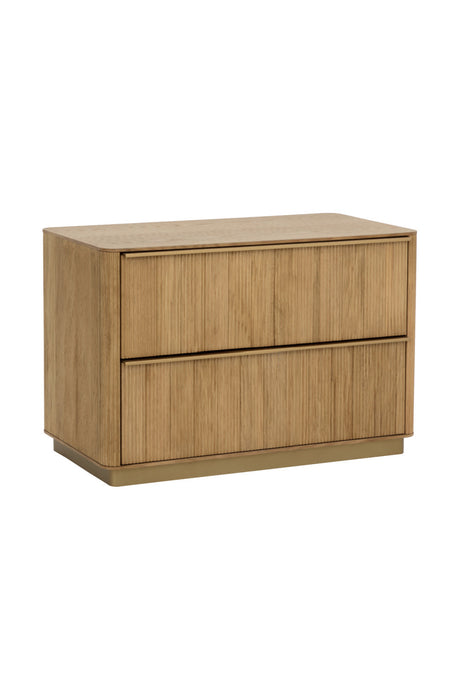 Modern European furniture - Rectangular Rustic Oak & Gold Nightstand - www.oroa.com