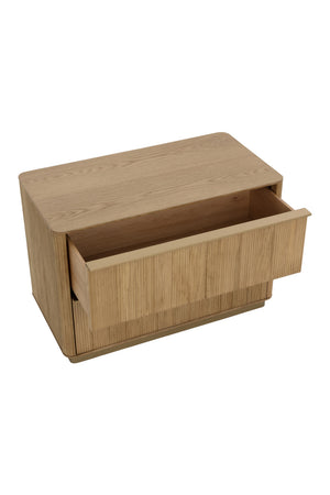 Rectangular Rustic Oak & Gold Nightstand | Splendido Kalla | Oroa.com