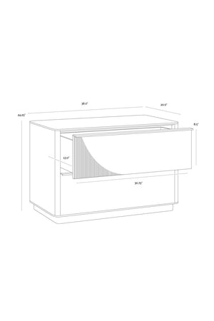 Rectangular Rustic Oak & Gold Nightstand | Splendido Kalla | Oroa.com