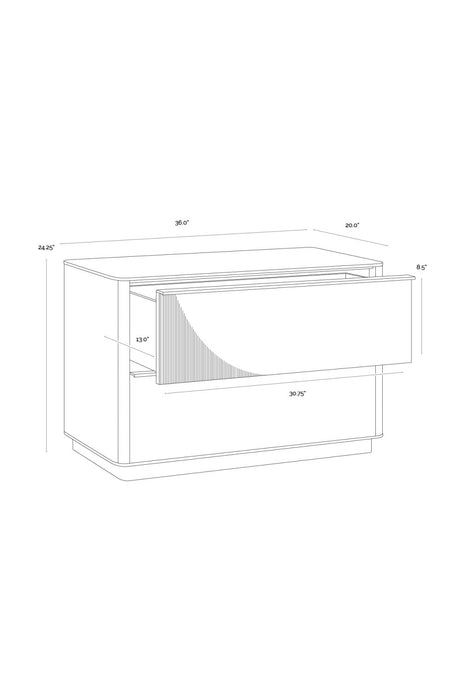 Modern European furniture - Rectangular Rustic Oak & Gold Nightstand - www.oroa.com