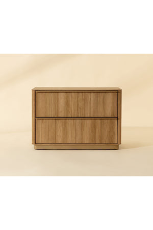 Rectangular Rustic Oak & Gold Nightstand | Splendido Kalla | Oroa.com