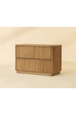 Rectangular Rustic Oak & Gold Nightstand | Splendido Kalla | Oroa.com