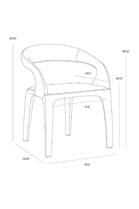 Modern European furniture - Open-Back Leather Look Dining Chair - www.oroa.com
