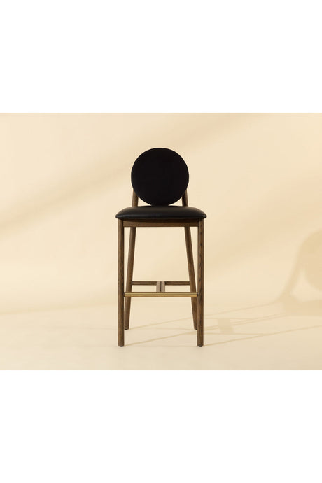Modern European furniture - Black Round-Back Bar Stool - www.oroa.com