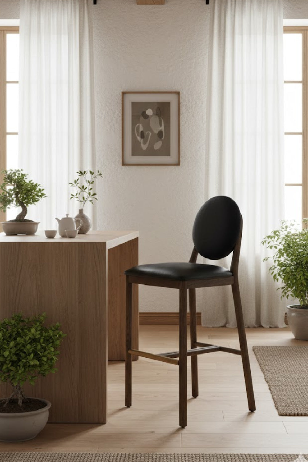 Black Round-Back Bar Stool | Splendido Orabell | Oroa.com