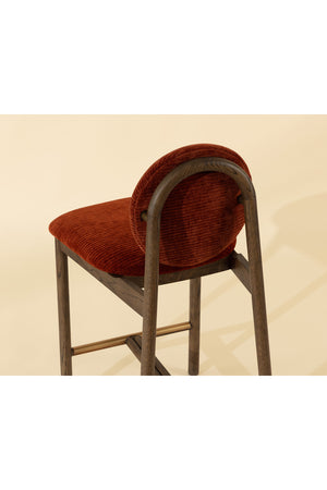 Red Rounded-Back Counter Stool | Splendido Orabell | Oroa.com