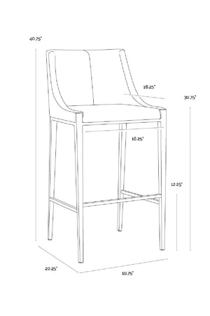 Modern European furniture - Fabric Upholstered Bar Stool - www.oroa.com