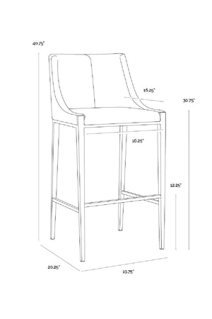 Modern European furniture - Fabric Upholstered Bar Stool - www.oroa.com