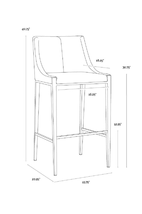Modern European furniture - Fabric Upholstered Bar Stool - www.oroa.com