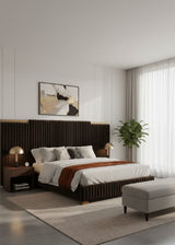 Modern European furniture - Channeled Panel Headboard King Bed - www.oroa.com