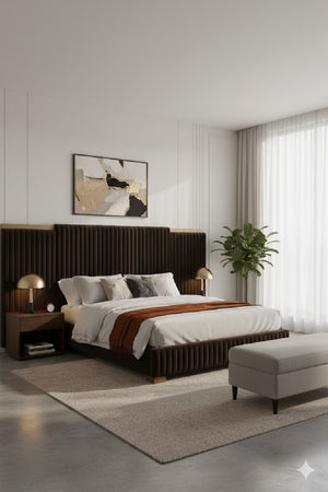 Channeled Panel Headboard King Bed | Splendido Tarrant | Oroa.com