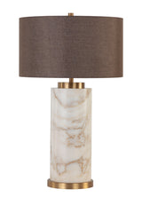 Modern European furniture - Gray Linen Marble Table Lamp - www.oroa.com