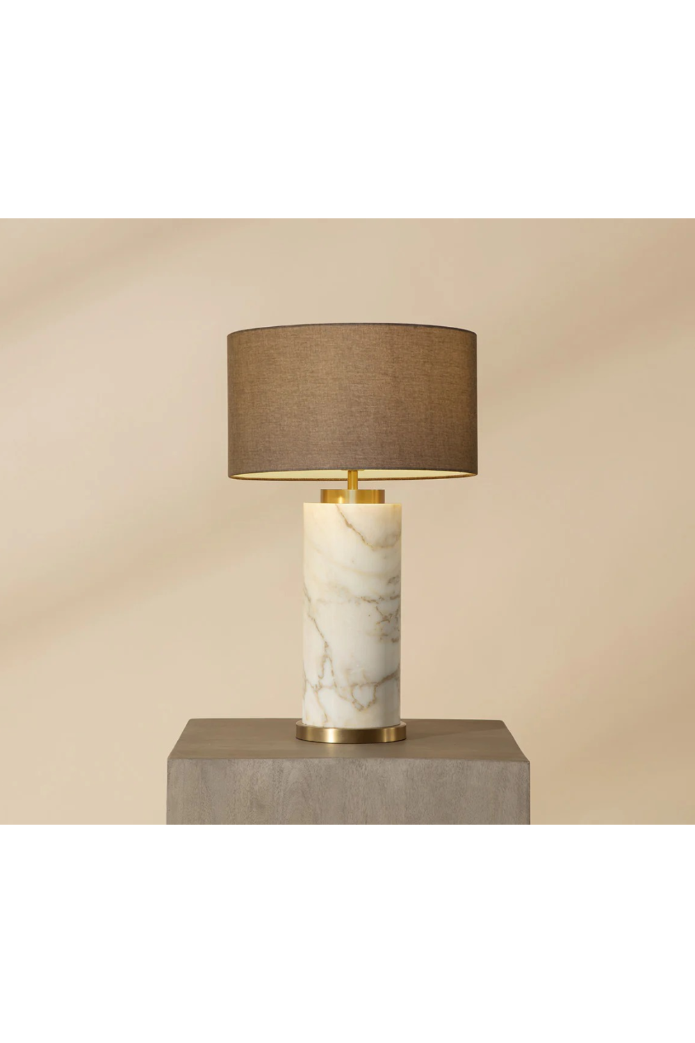 Gray Linen Marble Table Lamp | Splendido Apollolina | Oroa.com
