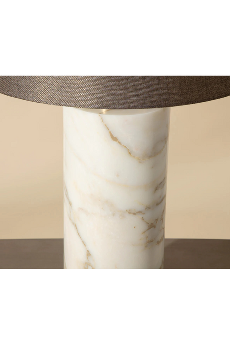 Modern European furniture - Gray Linen Marble Table Lamp - www.oroa.com