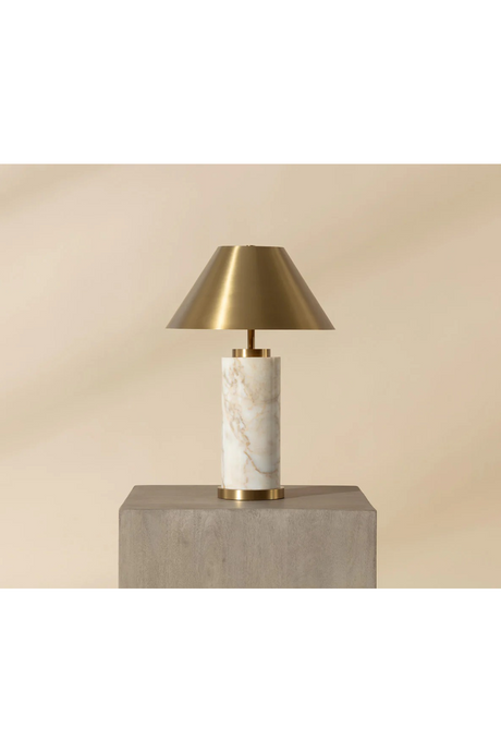 Modern European furniture - Cylindrical Marble Table Lamp - www.oroa.com