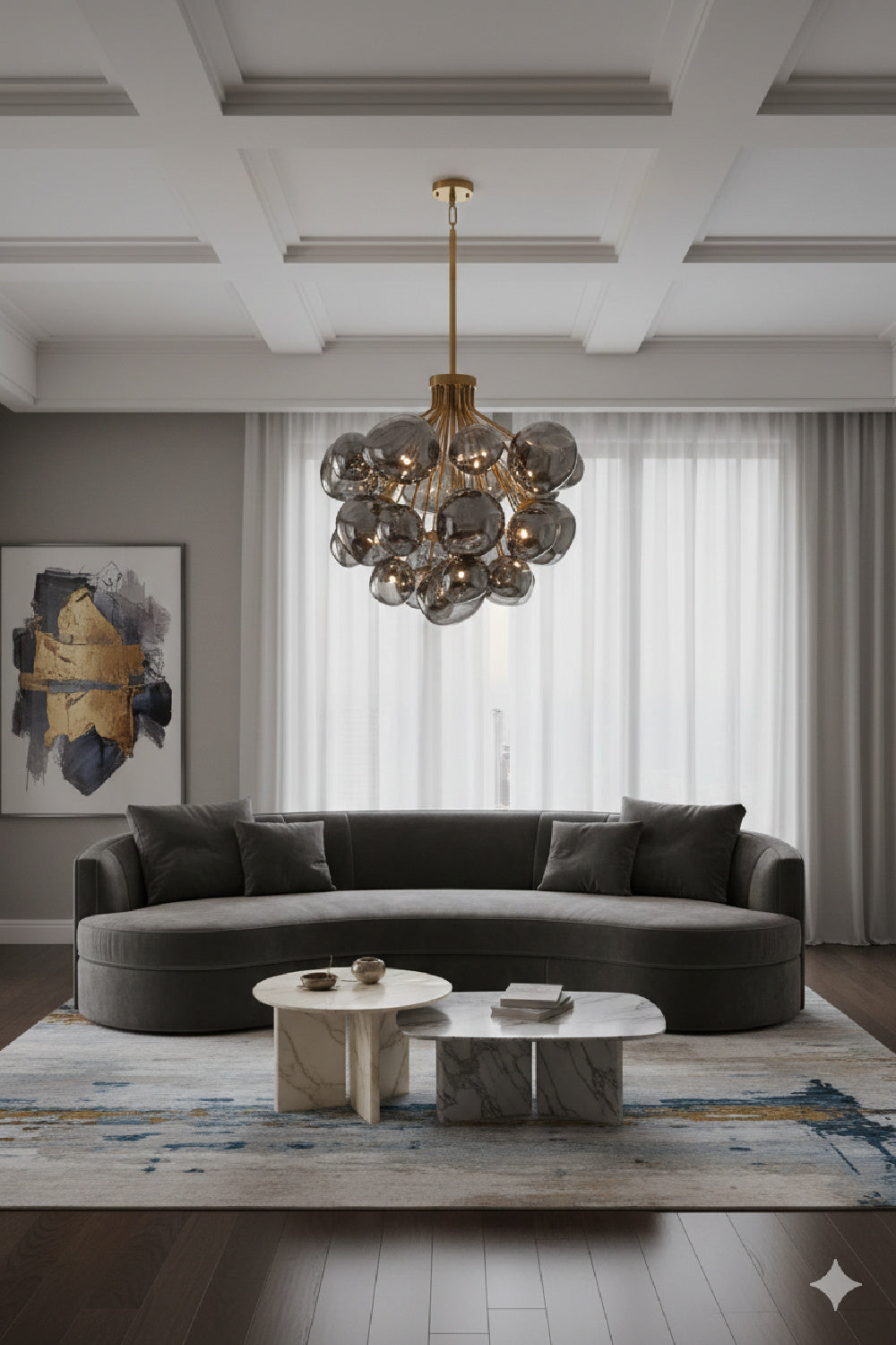 Gray Glass Orbs Chandelier | Splendido Dionis | Oroa.com