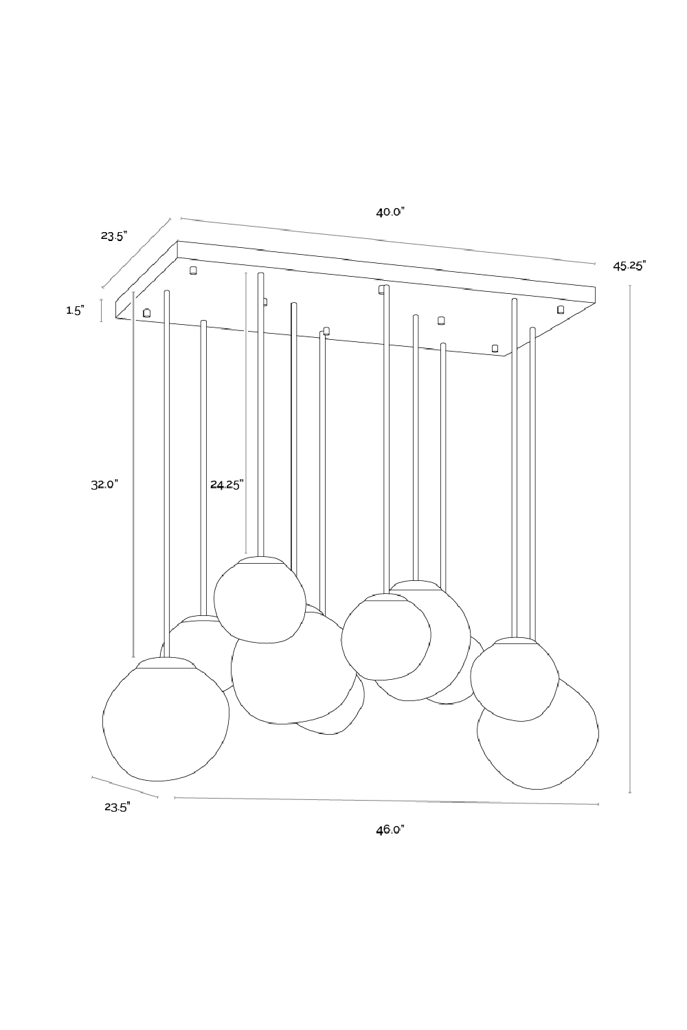 Gray Glass Orbs Chandelier | Splendido Dionis | Oroa.com