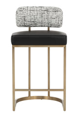 Modern European furniture - Brass Frame Upholstered Counter Stool - www.oroa.com